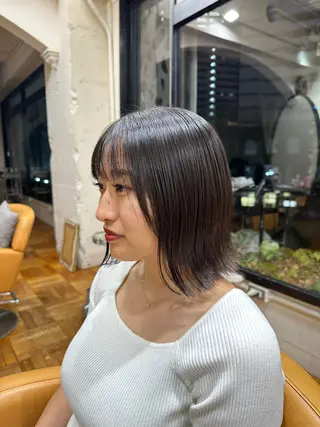 セミロング ボブ ショート 髪質改善  相澤晃希のヘアスタイル