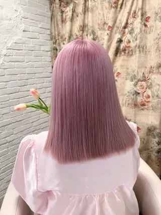 セミロング カラー SHIN/レイヤー カット×クロスパーマのヘアスタイル