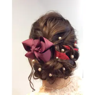 セミロング ヘアアレンジ 近 沙織のヘアスタイル