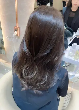 セミロング カラー 透明感カラー/韓国 レイヤーmomokaのヘアスタイル