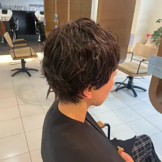 ショート パーマ 透明感カラー/ 寺田千雅子のヘアスタイル