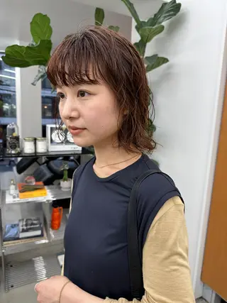 ショート カラー ボブ/レイヤー/ケア パーマ/リュウタのヘアスタイル