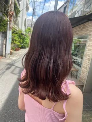 セミロング カラー 長妻莉央/縮毛矯正 髪質改善カラーのヘアスタイル