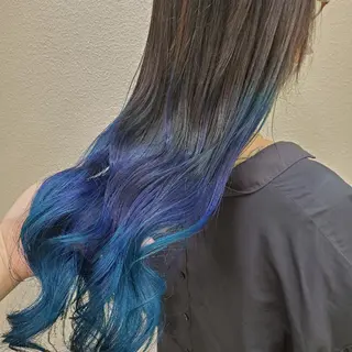 ロング カラー 推しアニメカラー🌈 ツヤ透明感カラー🦄のヘアスタイル