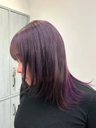 カラー miu ハイライト/一宮のヘアスタイル