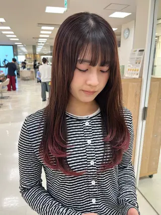 セミロング カラー ママ美容師🎀 お客様満足度◎のヘアスタイル