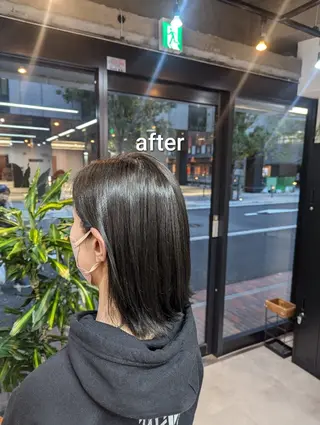 カラー セミロング スパニスト 中川のヘアスタイル