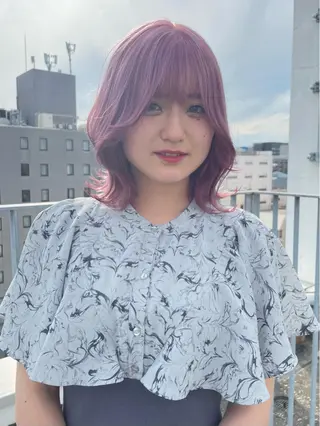 ミディアム カラー lani hair salon所属・SHOTO ハイトー ン/デザインカラーのヘアスタイル
