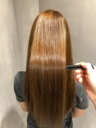 ロング ハイダメージ毛 縮毛矯正のヘアスタイル