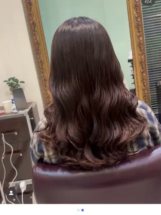 ロング コテ巻き風パーマ 岩成健志郎のヘアスタイル