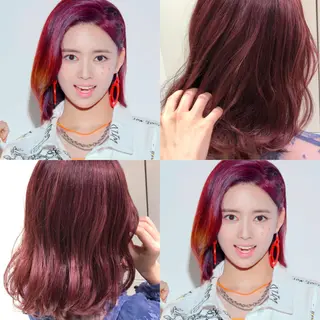 ミディアム カラー ヘアアレンジ 【似合うが見つかる】 Hanaのヘアスタイル