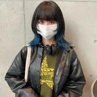 セミロング カラー ショート/ブリーチ mizuki🐋のヘアスタイル