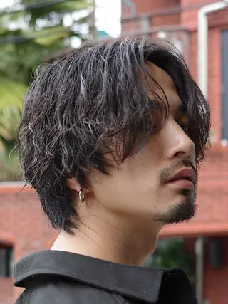 ミディアム パーマ メンズ fifth天神メンズ パーマ職人/山口皓大のヘアスタイル