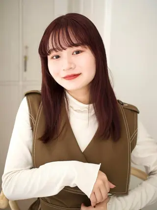 セミロング カラー 💖🌷越後 遥🌷💖のヘアスタイル