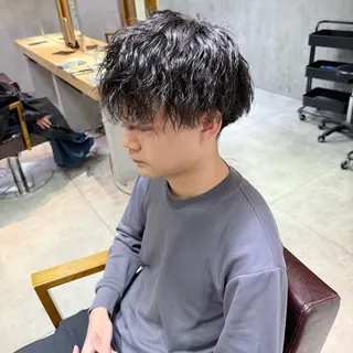 パーマ メンズ Alea by little 横浜所属・♡🌚垢抜け艶カラー Shiori🌝♡のヘアスタイル