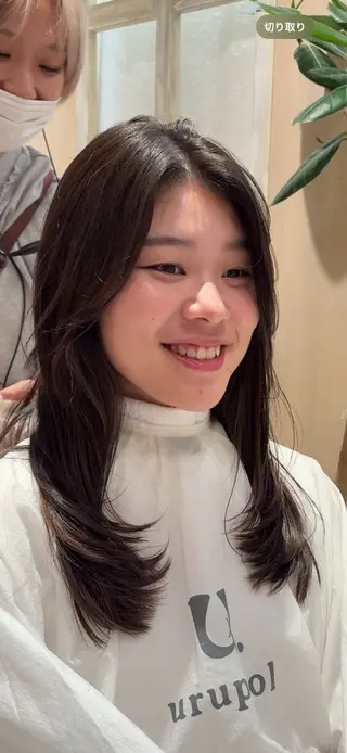 セミロング 韓国風レイヤーカット 🇰🇷❕モカのヘアスタイル