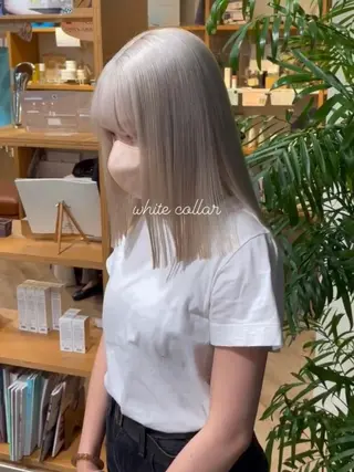 セミロング カラー 江坂エリア最安値◎ ブリーチ*土田のヘアスタイル