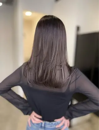 セミロング カラー 透明感カラー・ 髪質改善🩵イケダのヘアスタイル