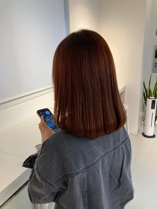 ミディアム ✨色持ちの良い艶 カラー✨蟹江真世のヘアスタイル