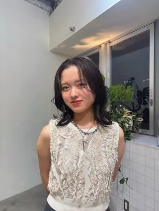 ミディアム 梅田美容師カラー モデル募集中MICOのヘアスタイル