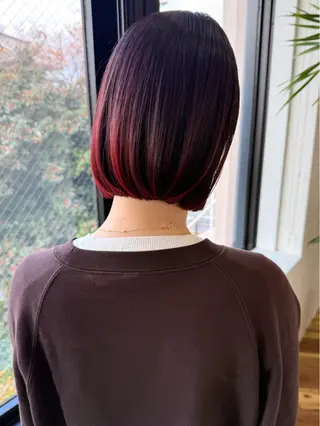 ショート カラー 髪質改善ｶﾗｰ ｹｱﾌﾞﾘｰﾁ/ﾀﾑのヘアスタイル