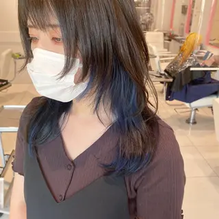 セミロング カラー HOLON池袋所属・ウルフカット ハッシュカット/七海のヘアスタイル