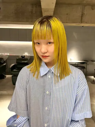 セミロング カラー 宮川 日菜子のヘアスタイル