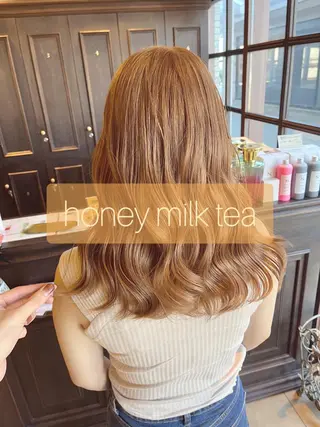 セミロング カラー 🧡ミルクティー/ レイヤー🧡ショウナのヘアスタイル