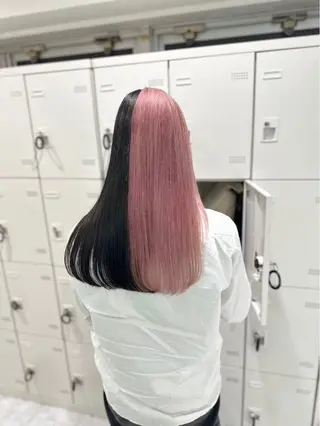 ロング カラー ヘアアレンジ 赤み消しブラウン プロ🐿けんご🐿のヘアスタイル