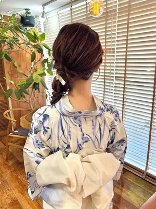 ロング ヘアアレンジ bright所属・miku ヘアセット/着付けのヘアスタイル