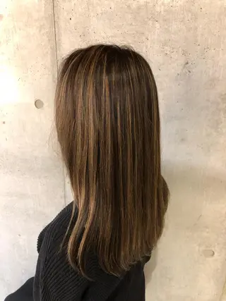 ロング カラー 顔周りカット/髪質改 善/新宿/畑中稔里のヘアスタイル