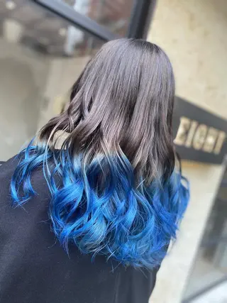 セミロング カラー ヘアアレンジ 髪質改善×ハイトーン 中田啄也のヘアスタイル