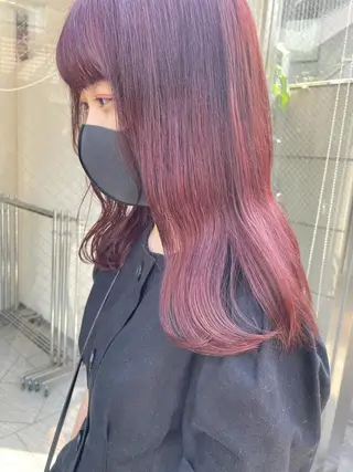 セミロング カラー ヘアアレンジ satsuki 暖色・ブラウンカラーのヘアスタイル