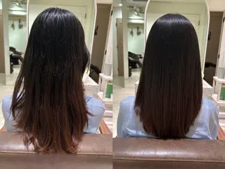 セミロング momo🍑/顔周り カット/透明感カラーのヘアスタイル