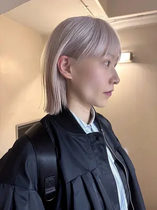 ミディアム カラー ヘアアレンジ 丸山渉/パーマ エフェクトブリーチのヘアスタイル