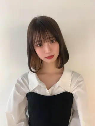 ミディアム カラー なりたいが叶う ながしまじゅんきのヘアスタイル