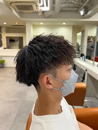 パーマ メンズ フェザーパーマメンズ ツイスパ京都駅前のヘアスタイル