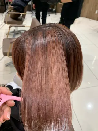 ミディアム パーマ 美髪×縮毛矯正 水上真由美😘のヘアスタイル