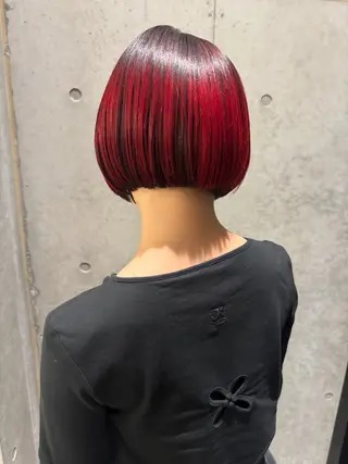 ショート カラー ヘアアレンジ ミニボブ/ブリーチ 🌈MISATOのヘアスタイル