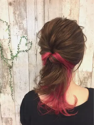 セミロング ヘアアレンジ カラー特化サロン茶屋 町Furukuboのヘアスタイル