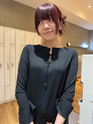 カラー ハイトーン/顔まわり レイヤー/YUKAのヘアスタイル