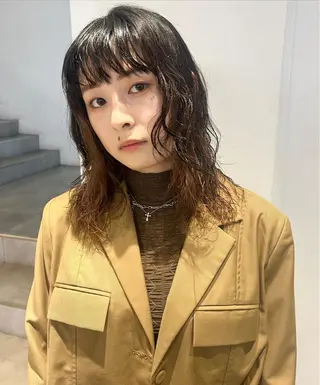 ミディアム カラー 顔周りカット/透明感 カラー✂️MEIのヘアスタイル