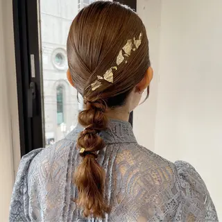 セミロング ヘアアレンジ 似合わせヘア🤍 面田法子のヘアスタイル