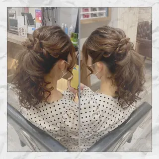 セミロング ヘアアレンジ ヘアセット/着付け 𓇼 松本 夏美𓇼のヘアスタイル