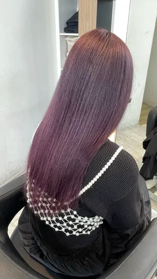 ロング カラー ブリーチ/髪質改善/ ハイトーン/暖色のヘアスタイル