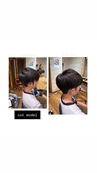 メンズ メンズカットモデル 無料Ai𑁍松本のヘアスタイル