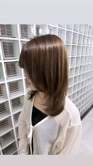 ミディアム カラー ヘアアレンジ 梅田トレンドレイヤー RISA🎀💕のヘアスタイル