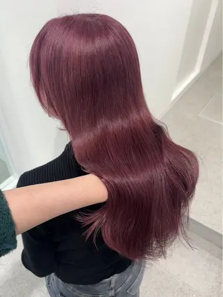 ロング カラー 透けるやわらか艶髪♡ ナチュラルストレートのヘアスタイル