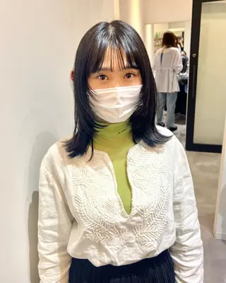 ミディアム カラー しおり/パーマ/ newi町田のヘアスタイル