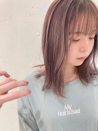 ミディアム カラー お洒落ベージュ🤎 代官山shibukiのヘアスタイル